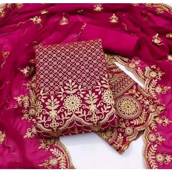 Women's Patiala Embroidered Work Plus Double Layer Multiwork Sequence Work Georgette Salwar Suit & Dress Materials