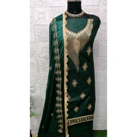 Mahek Women's Scorpioo Green Pure Cotton Unstitched Embroidery Suits - Green