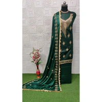 Mahek Women's Scorpioo Green Pure Cotton Unstitched Embroidery Suits - Green