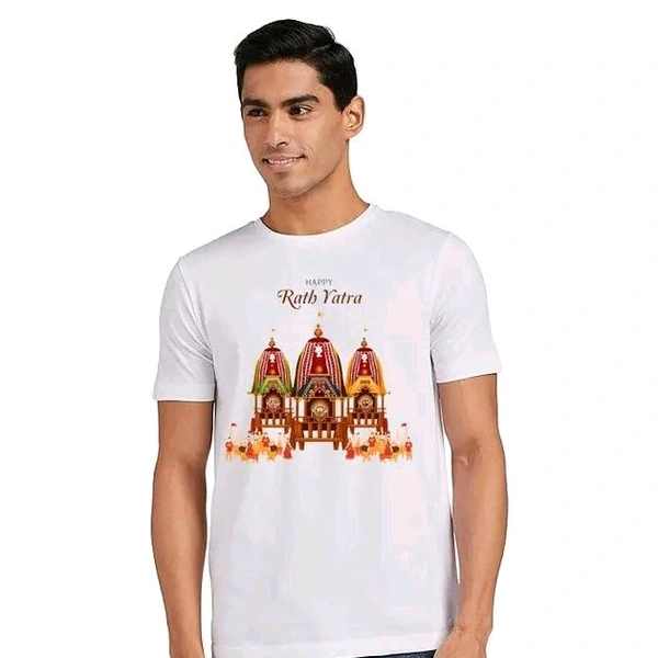 Rath yatra T shirt for man - White, XXL