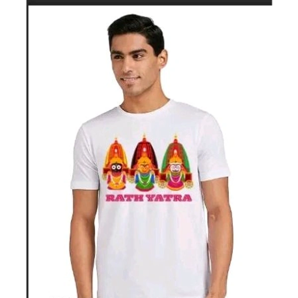 Rath yatra T shirt for man - White, L
