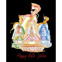 Latest Happy Rath Yatra Printed T-Shirt | Odisha Festival Graphic Tee | Cotton Casual Wear for Boys - White, XXL
