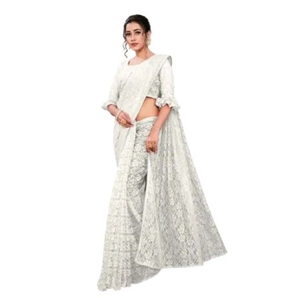 Ami White Rasal Saree 01 - White