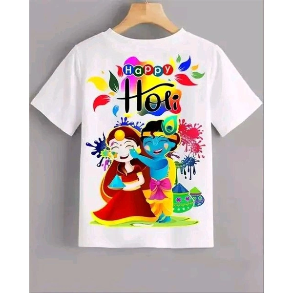 HOLI KRISHNA KIDS T SHIRT FOR   GIRLS AND BOYS  ( PACK OF -01 ) - White, 8-9 Year