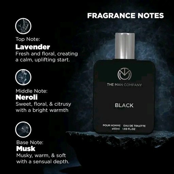 The Man Company BLACK Perfume for Men - 50ml, Pack of 2 | Premium Long-Lasting Deo Perfume Body Spray | Eau de Toilette