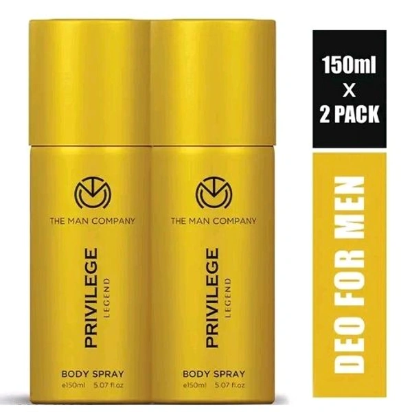 The Man Company THA MAN COMPANY Privilege Legend Deodorant for Men - 150 ml X 2 | Premium Long-Lasting Deo Perfume Body SprayPrivilege Legend Deodorant for Men - 150ml X 2 | Premium Long-Lasting Perfume Body Spray | Everyday Use Body Deodorant Spray 