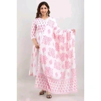 anarakali kurti and dupatta pink - Pink, XL