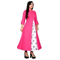 Ladies Dailywear kurti - Pink, L