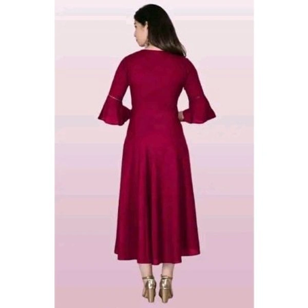 Unique stylist womens solid roungd flared fashion kurties(maroon) - Maroon, XXL