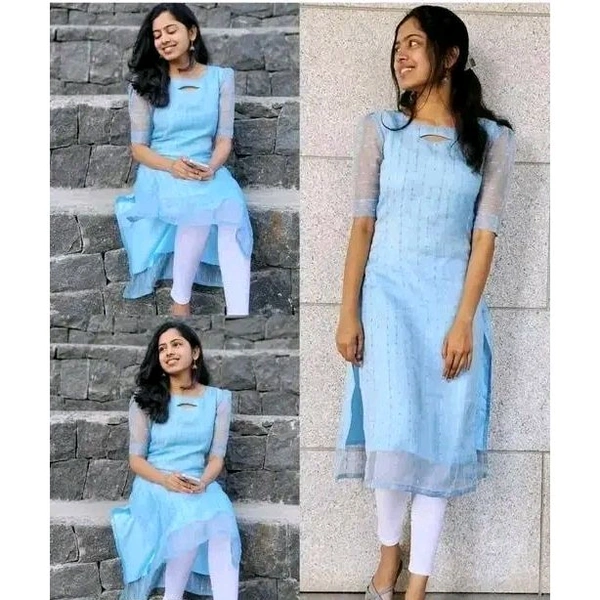 Classy Fabulous Women Kurti - Blue, S