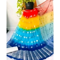 ORGANZA MULTY COLOUR SAREE, FANCY ORGANZA SAREE, ORGANZA SILK SAREE, 3D COLOUR SAREE HOLI SAREE