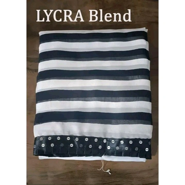 Black White LYCRA BLEND ZEBRA PATTA PARTY WEAR SAREE 