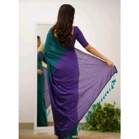 Woven Handloom Pure cotton saree  - Green