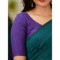 Woven Handloom Pure cotton saree  - Green