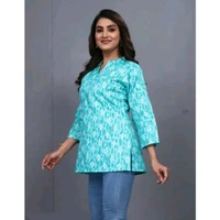 WOMENS SHORT STYLISH  KURTA   - Blue, S