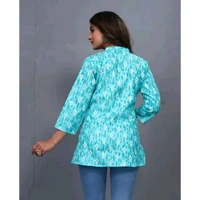 WOMENS SHORT STYLISH  KURTA   - Blue, S