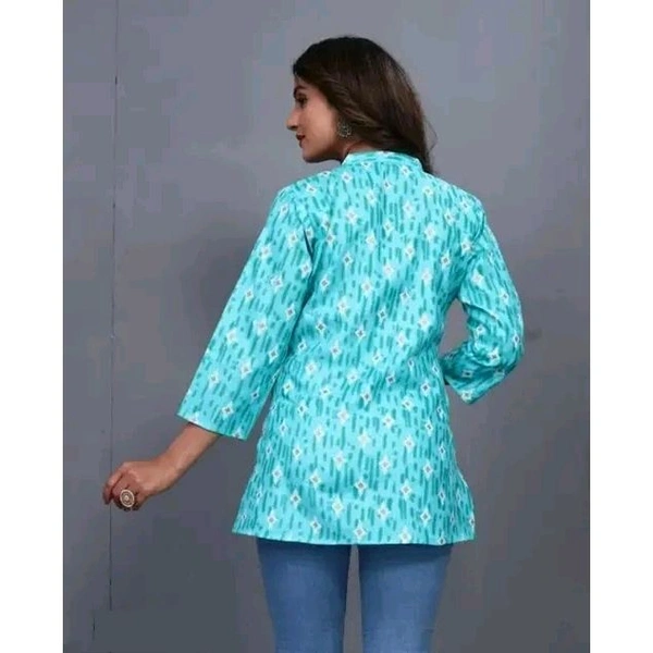 WOMENS SHORT STYLISH  KURTA   - Blue, S