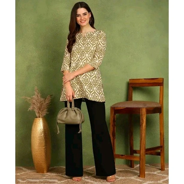 New Ethnic 4 You Straight Short Kurta for Girls and Women - Green, XL