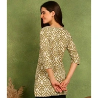 New Ethnic 4 You Straight Short Kurta for Girls and Women - Green, XL