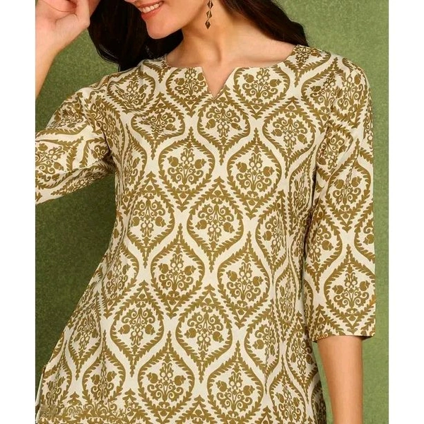 New Ethnic 4 You Straight Short Kurta for Girls and Women - Green, XL