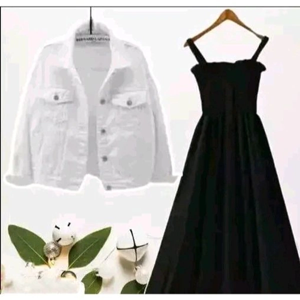 Urbane Glamorous Women Dresses with white Jacket - Black, M