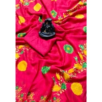 Designer Red Color Daily and party wear printed saree with running blouse  - Red