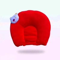 Momease Baby Pillow Soft Head Shaper Anti Flat Pillow With Mustard Seeds For Newborn Kids - Red (0-12 Months)