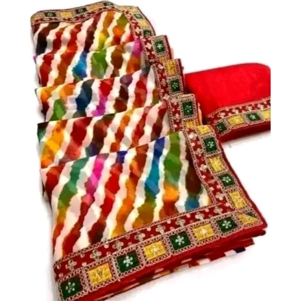Bandhani saree, Bandhej saree, Top selling saree, Saree with blouse, pure georgette saree, soft georgette saree, party wear saree, desiger saree, banarsi saree, celebrity saree, festive saree, bollywood saree