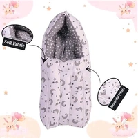 Baby Sleeping Bag for New Born (0-6 Months) - Soft Cotton, Adjustable & Portable Sleep Sack with Spacewalk Design - Cozy, Warm Winter Sleeping Bag, Machine Washable, Safe for Baby's Skin (Blue & Grey) (Star Moon Design) (Pack of 2)
