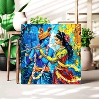 Radha Krishna Canvas Art Painting for Living | Bedroom | Pooja Room | Hotel Canvas 20 inch x 20 inch Painting