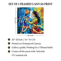 Radha Krishna Canvas Art Painting for Living | Bedroom | Pooja Room | Hotel Canvas 20 inch x 20 inch Painting