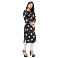 Women's and Girls Crepe Aline Straight kurti new arrival - S, Blue
