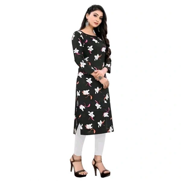 Women's and Girls Crepe Aline Straight kurti new arrival - S, Blue