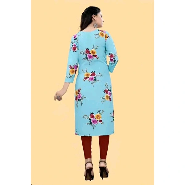 Women's and Girls Crepe Aline Straight kurti new arrival - S, Blue