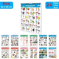 ENGLISH-HINDI Chart For Kids (24 Charts ) 36 x 50 cm - Children Spiral Wall Picture Chart
