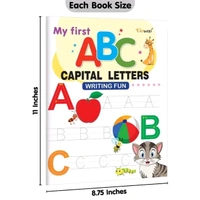 My First Capital Letters ABC, Small Letters abc, Numbers 1-20 and Line Tracing Patterns Writing Fun : Kids Educational Writing Book, Writing book for Toddlers, Educational leaning Book, Writing Practice Set | Combo of 4 Writing Books