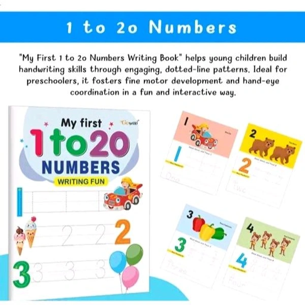 My First Capital Letters ABC, Small Letters abc, Numbers 1-20 and Line Tracing Patterns Writing Fun : Kids Educational Writing Book, Writing book for Toddlers, Educational leaning Book, Writing Practice Set | Combo of 4 Writing Books