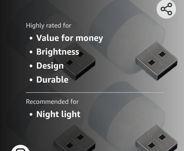 Stewit Plug in LED Night Light Mini USB LED Light Flexible USB LED Ambient Light Mini USB LED Light,…See mor