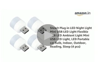 Stewit Plug in LED Night Light Mini USB LED Light Flexible USB LED Ambient Light Mini USB LED Light,…See mor