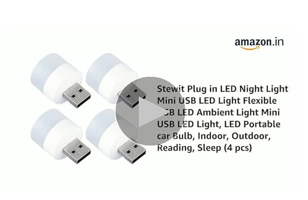 Stewit Plug in LED Night Light Mini USB LED Light Flexible USB LED Ambient Light Mini USB LED Light,…See mor