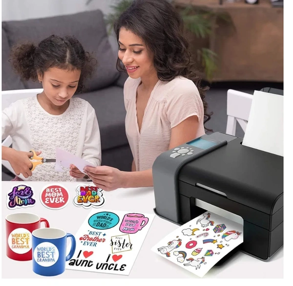 True-Ally Sticker Self-Adhesive Glossy Photo Paper A4 Size 120 GSM for Inkjet Printer (White) Waterproof, Dries Quickly DIY Sticker Printing Label Art (A4-40 