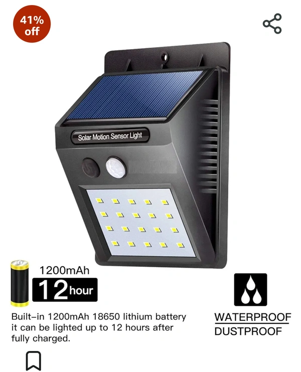 DAYBETTER 20 Led Solar Motion Sensor Light, Plastic Outdoor Weatherproof for Driveway Garden Path Ya…