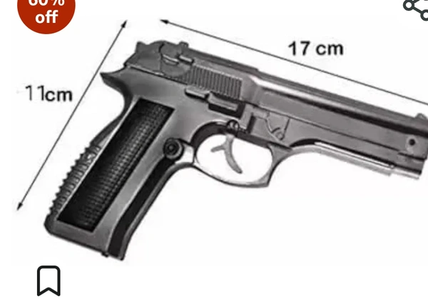 Heavy Metal Full Cock Dummy Pistol Gun Lighter with Windproof Flame Cast Iron, Nickel Pullback - Fully Metal Gun 608 Cigarette Lighter (Grey & Black) Without Gas