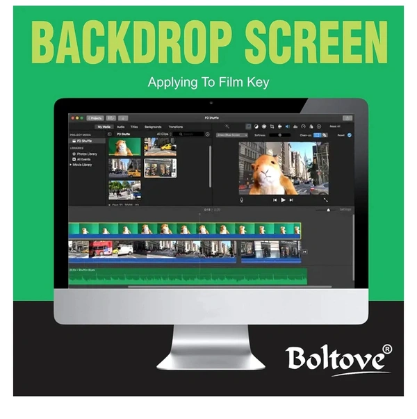 Boltove® 8FTX14FT Green Backdrop Background Rod Pocket for Photography Backdrop,Photoshoot Background,Video production, Home Decoration,Weddings, Parties, Newborns, Product photography, Screen Video Recording, Curtain60%off