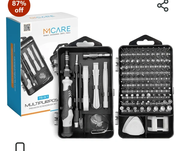 Mcare Screw driver Tool kit set, 115 in 1 Professional Precision Screwdriver Set, Multipurpose Mobile, Computer, Laptop repair tool set kit, Home repairing kit.