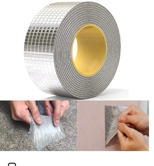 HONOLY Leakage Repair Waterproof Tape for Pipe Leakage Roof Water Leakage Solution Aluminium Foil Tape Waterproof Adhesive Tape Sealing Butyl Rubber Tape for Leakage (5CM*5M (Pack Of 1))77%off - Under 1kg