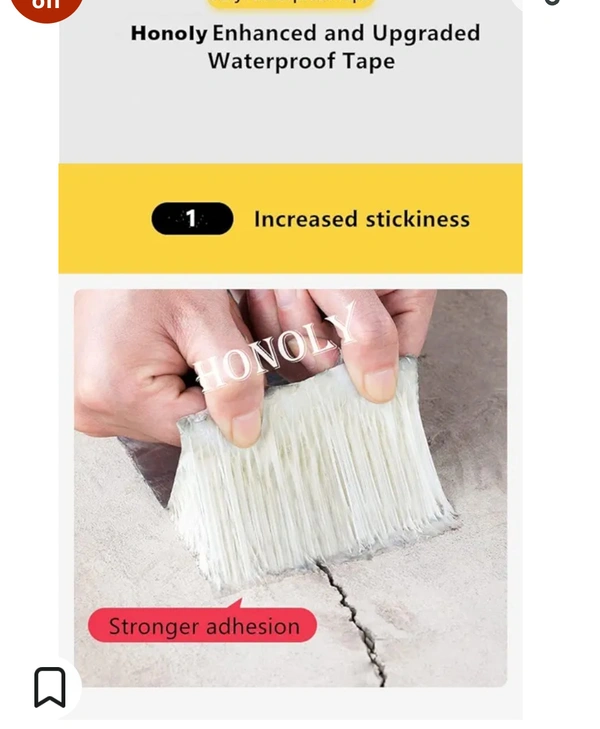 HONOLY Leakage Repair Waterproof Tape for Pipe Leakage Roof Water Leakage Solution Aluminium Foil Tape Waterproof Adhesive Tape Sealing Butyl Rubber Tape for Leakage (5CM*5M (Pack Of 1))77%off - Under 1kg