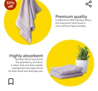 10Club Bamboo Hand Towel | Set of 2 Pcs | Ultra Soft, Absorbent | 580 GSM | Dusty Pink32%off