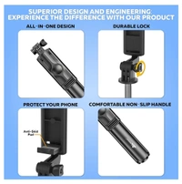 WeCool S1 Selfie Stick with Tripod Stand,Bluetooth Extendable Tripod for Mobile Phone,3-in-1Multifunctional Selfie Stick for iPhone/Mi/OnePlus/Samsung/Oppo/Vivo and All Phones - Black