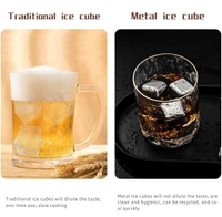 SYGA Stainless Steel PCENF5286 Whiskey Stones Ice Cubes Reusable for Whiskey, Vodka, Liqueurs, PCENF5286 Wine, Beverage Juice or Soda - Pack of 4